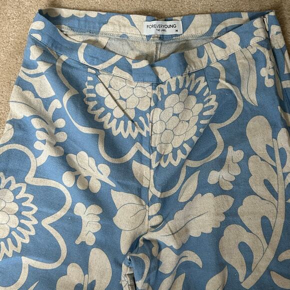 Foreveryoung The Label‎ Wide Leg Linen Blend Flower Prints Pant - Picture 7 of 12